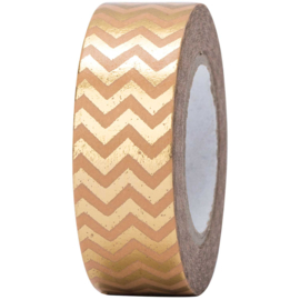 Washi tape zalm met gouden zigzag