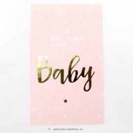 Sluitsticker Welcome baby Roze  (10 stuks)