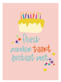 Kaart Feest zonder taart bestaat niet