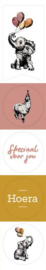 Stickers feest dieren (5stuks)