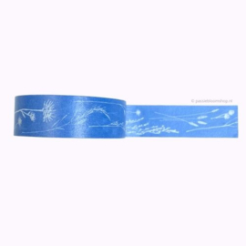 Washi tape plukbloemen blauw