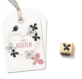 Mini stempel bloem met stipjes