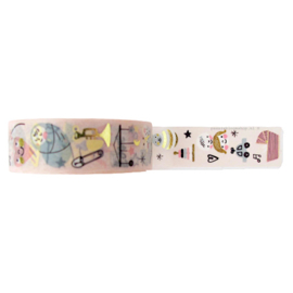 Washi tape geboorte baby meisje roze