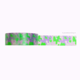 Washi tape camouflage paars groen