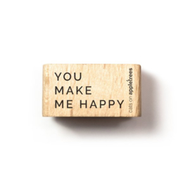 Typemachine tekst stempel you make me happy