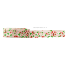 Washi tape | rode bloemetjes