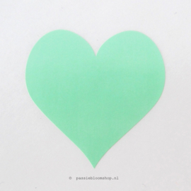 Sticker mint groen hartje  (10 stuks)