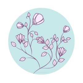 Sluitstickers bloemen lila en blauw (10 stuks)