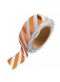 Washi tape | Koper wit strepen