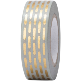 Washi tape mint met gouden lijnen