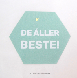 Sluitsticker De aller beste Mint groen  (10 stuks)