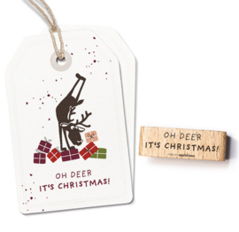 Tekststempel 'Oh deer It's Christmas!'