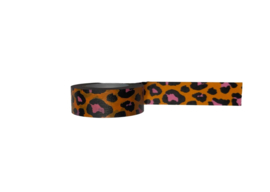 Washi tape oranje panterprint