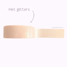 Washi tape met glitters licht roze