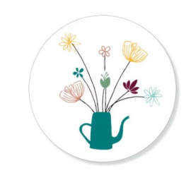 (Sluit-)stickers 'Bloemen in gieter'