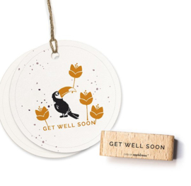 Typemachine tekst stempel get well soon