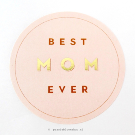Sluitstickers rond best mom Roze  (10 stuks)