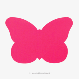 Sluitsticker Neon roze vlinder (10stuks)