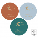 Sluitstickers 'Merry Christmas' meerdere kleuren