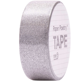 Washi tape zilver glitter