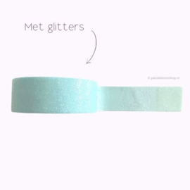 Washi tape met glitters pastel blauw