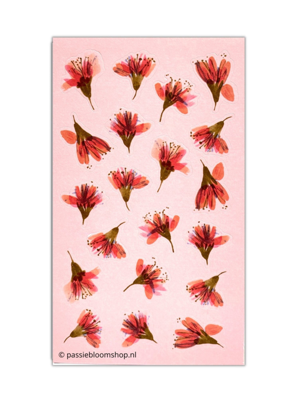 Roze bloemen stickers