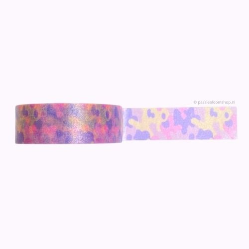 Washi tape camouflage roze paars