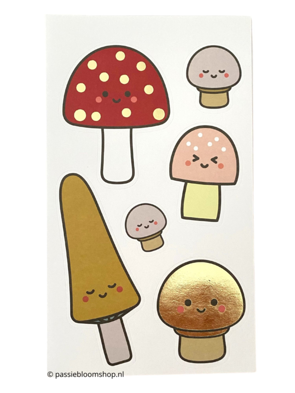 Stickers paddenstoelen groot