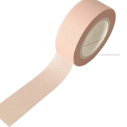Washi tape met glitters licht roze