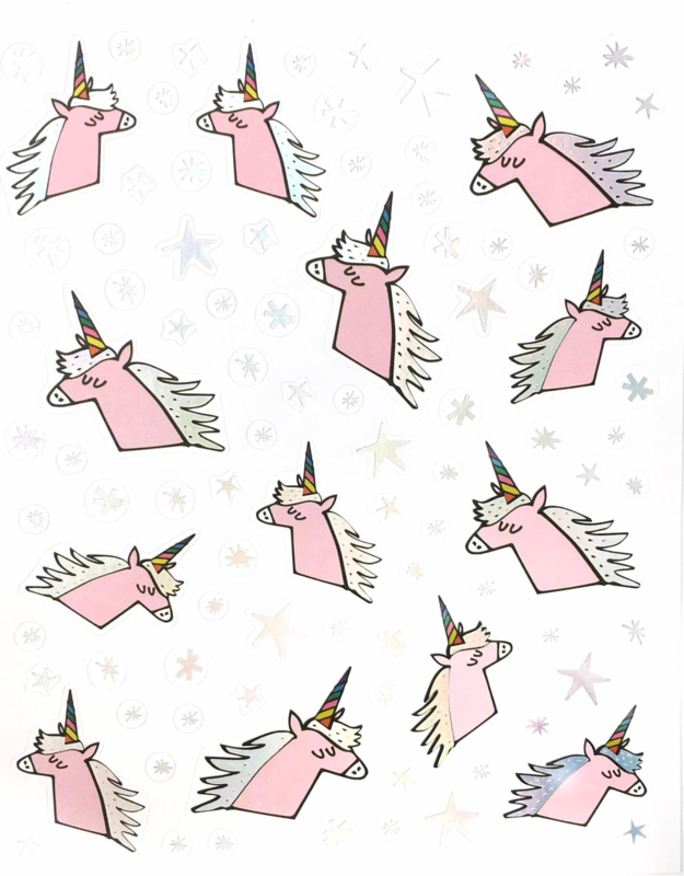 Stickers unicorn roze eenhoorn