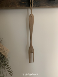 oud houten vork aan touw