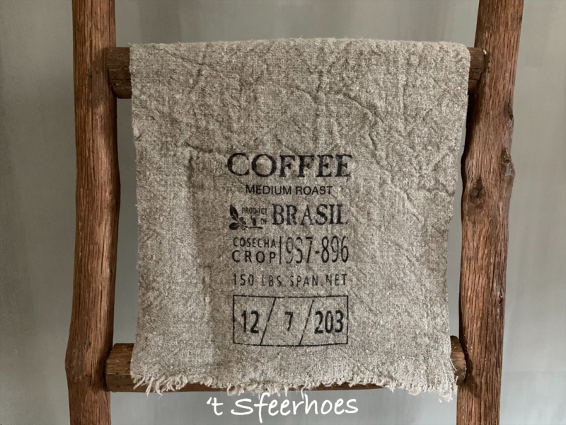 linnen shabby doek: coffee (30x45 cm)