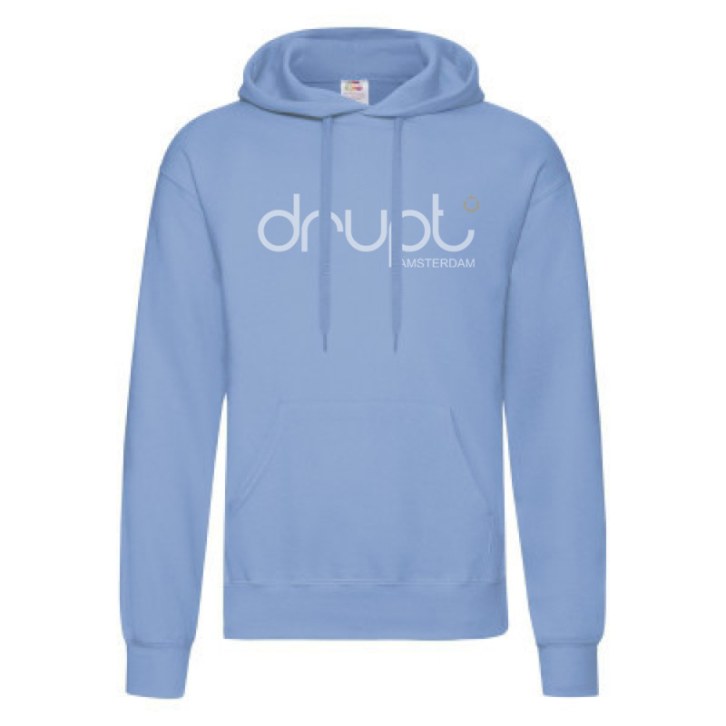 Drupt hoodie Sky Blue fade logo black or white