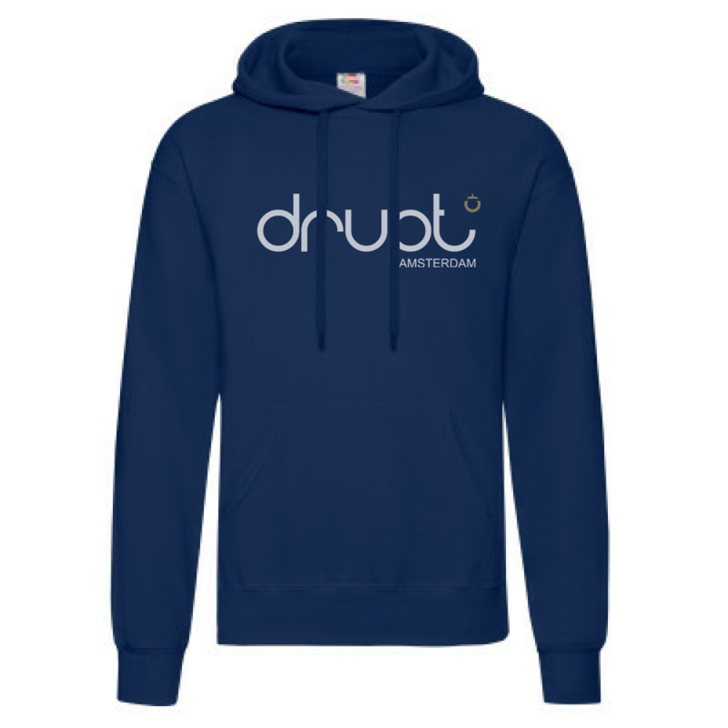 Drupt hoodie Navy Blue fade logo white