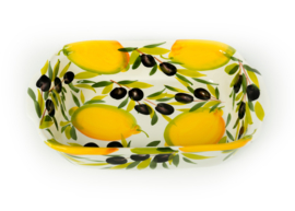 Ovenschaal/lasagneschaal citroen met olijven