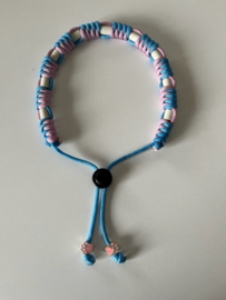 Tekenhalsband (duo roze/blauw)