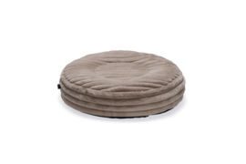 DBL Rond kussen dikke rib beige