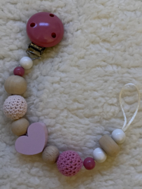 Pacifier cord pink heart