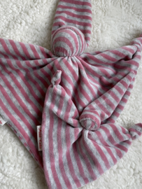 Rag doll nicky velvet pink - grey -with rattle bead