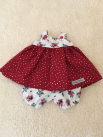 Dress roses / red with white dots