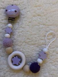 Pacifier cord lilac star