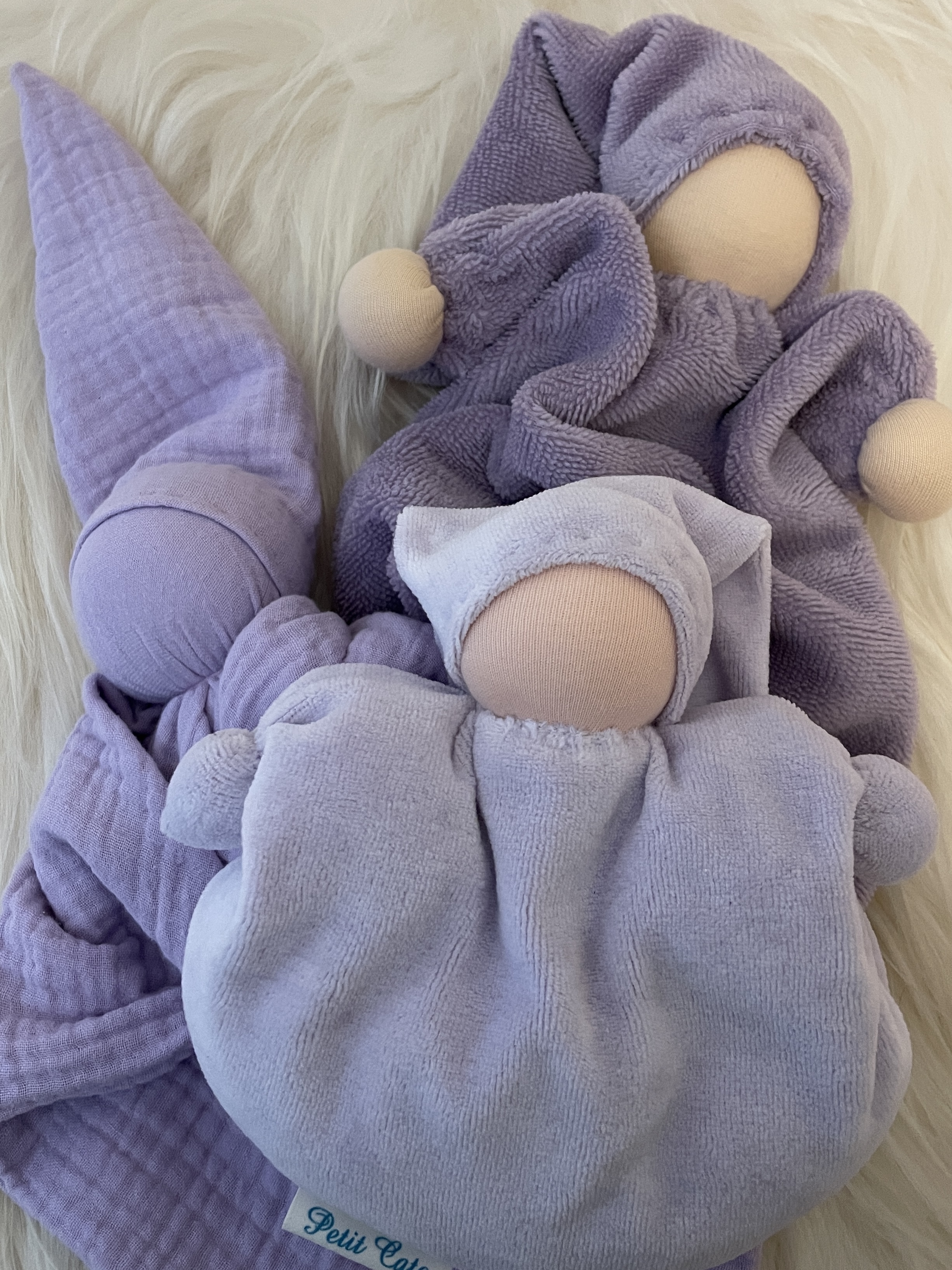 Cuddly doll gray / green with slightly tinted skin color