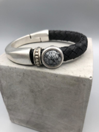 Dames | Armband | Natuursteen | Snow Flake Obsidiaan