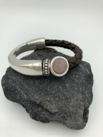 Dames | Armband | Natuursteen  |  Rozenkwarts