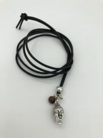 Ketting Buddha rode Tijgeroogkraal