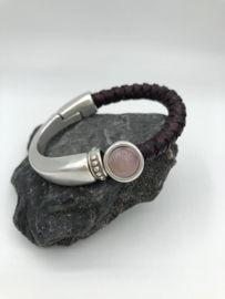 Dames | Armband | Natuursteen  |  Rozenkwarts