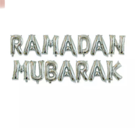 Ramadan Mubarak folie ballon zilver