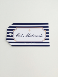 Eid Mubarak label blauw