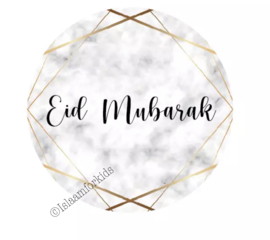 Eid mubarak stickers marmer (vel van 6)