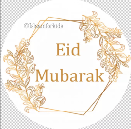 Eid Mubarak stickers goud (vel van 6)